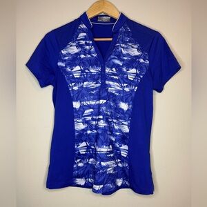 Callaway Opti Dri Polo Shirt Womens Small Blue Golf Athletic Performance Top